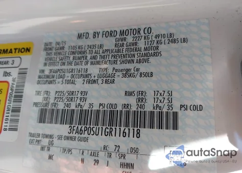 2016 Ford Fusion Energi Titanium из США, поврежденный, VIN 3FA6P0SU1GR116118